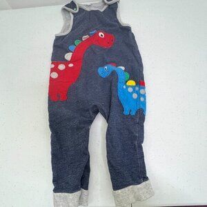 Bluezoo One Piece Jumper 9m 12m‎ Baby Blue Dinosaur Applique Debenhams Boys